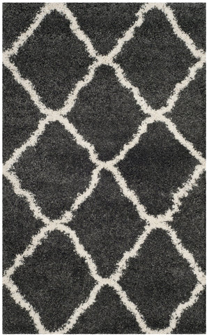 Safavieh Hudson Plush Shag Runner 2'3"X14' Dark Grey Ivory — 1.75" Pile, Power-Loomed Turkey, Durable Easy-Clean SGH283G-214