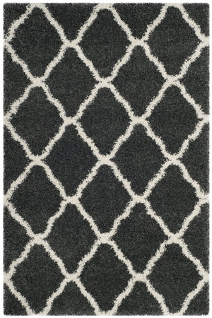 Safavieh Hudson Plush Shag Runner 2'3"X14' Dark Grey Ivory — 1.75" Pile, Power-Loomed Turkey, Durable Easy-Clean SGH283G-214