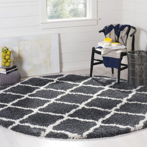 Safavieh Hudson Plush Shag Runner 2'3"X14' Dark Grey Ivory — 1.75" Pile, Power-Loomed Turkey, Durable Easy-Clean SGH283G-214