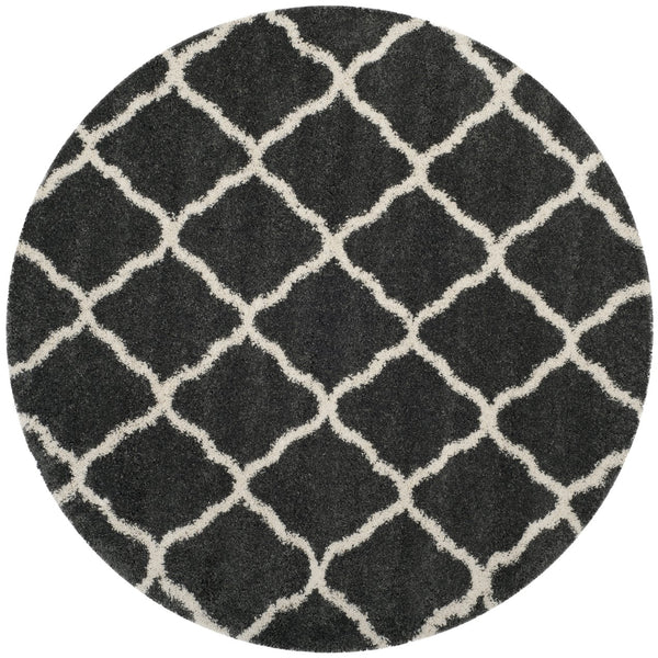 Safavieh Hudson Plush Shag Runner 2'3"X14' Dark Grey Ivory — 1.75" Pile, Power-Loomed Turkey, Durable Easy-Clean SGH283G-214