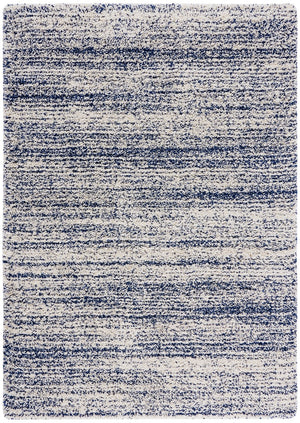 Safavieh Hudson Shag 295 Power Loomed Shag Rug Ivory / Navy 8' x 8' Square