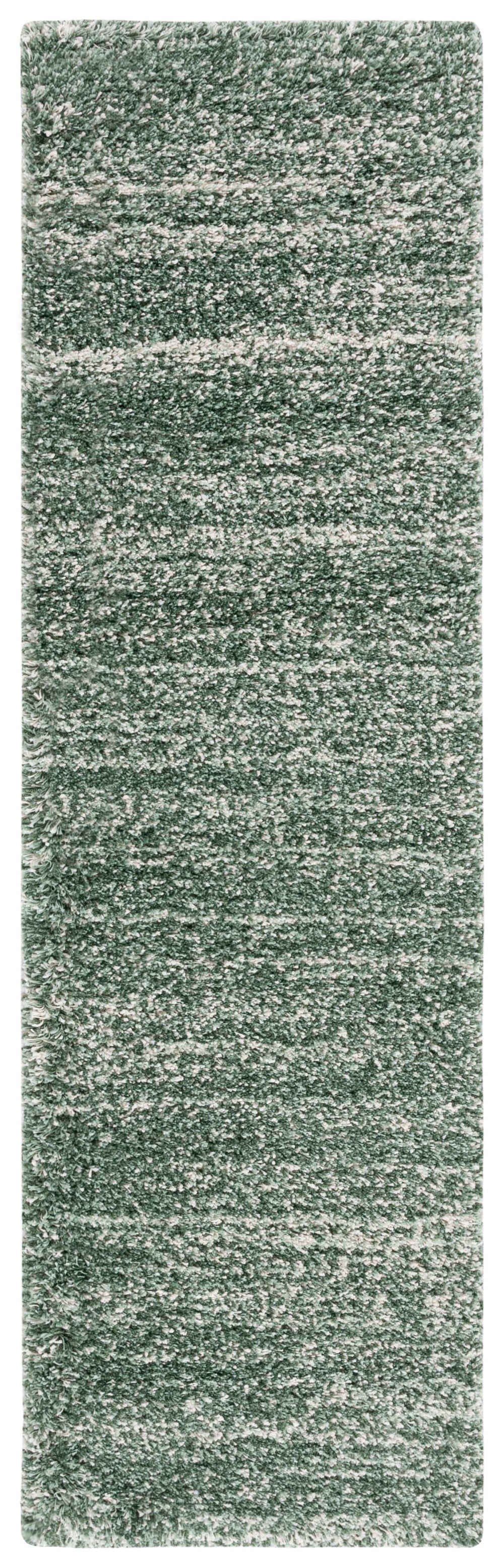 Safavieh Hudson Shag Flokati Area Rug In Green And Ivory — Plush 1.75" Pile, Durable Stain-Resistant Polypropylene (96) 4'-0" x 4'-0" SGH295E-4SQ