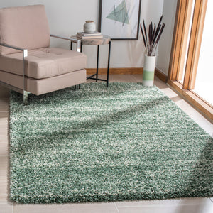 Safavieh Hudson Lush And Cozy Shag Rug From Turkey - Elegant Home Decor For Comfort And Style Upgrade Green ,Ivory Polypropylene Sgh295e-26