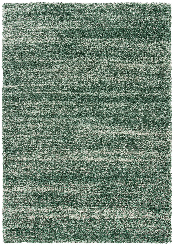Safavieh Hudson Plush Green And Ivory Shag Rug — Flokati-Style High Pile, Stain-Resistant Power-Loomed Round 4'-0" x 4'-0" SGH295E-4R