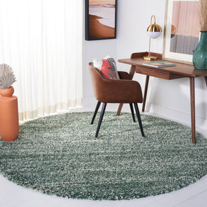 Safavieh Hudson Shag Flokati Area Rug In Green And Ivory — Plush 1.75" Pile, Durable Stain-Resistant Polypropylene (96) 4'-0" x 4'-0" SGH295E-4SQ