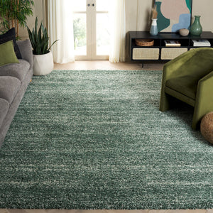 Safavieh Hudson Lush And Cozy Shag Rug From Turkey - Elegant Home Decor For Comfort And Style Upgrade Green ,Ivory Polypropylene Sgh295e-26