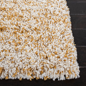 Safavieh Hudson Lush And Cozy Shag Rug From Turkey - Elegant Home Decor For Comfort And Style Upgrade Ivory ,Gold Polypropylene Sgh295g-9