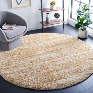 Safavieh Hudson Lush And Cozy Shag Rug From Turkey - Elegant Home Decor For Comfort And Style Upgrade Ivory ,Gold Polypropylene Sgh295g-9