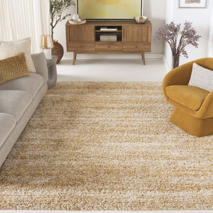 Safavieh Hudson Lush And Cozy Shag Rug From Turkey - Elegant Home Decor For Comfort And Style Upgrade Ivory ,Gold Polypropylene Sgh295g-9