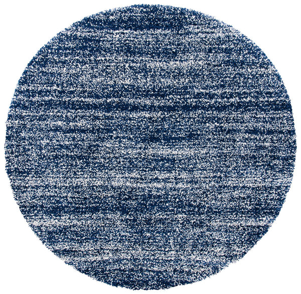 Safavieh Hudson Plush Shag Runner Navy Ivory — Luxurious 1¾" Pile, Power-Loomed, Stain-Resistant Comfort For Hallways 2'-3" x 10'-0" SGH295N-210