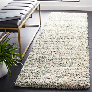 Safavieh Hudson Lush And Cozy Shag Rug From Turkey - Elegant Home Decor For Comfort And Style Upgrade Ivory ,Green Polypropylene Sgh295x-3