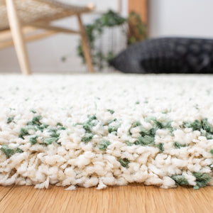Safavieh Hudson Lush And Cozy Shag Rug From Turkey - Elegant Home Decor For Comfort And Style Upgrade Ivory ,Green Polypropylene Sgh295x-3