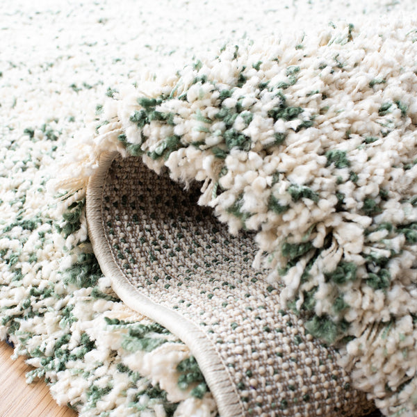Safavieh Hudson Lush And Cozy Shag Rug From Turkey - Elegant Home Decor For Comfort And Style Upgrade Ivory ,Green Polypropylene Sgh295x-3