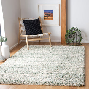 Safavieh Hudson Lush And Cozy Shag Rug From Turkey - Elegant Home Decor For Comfort And Style Upgrade Ivory ,Green Polypropylene Sgh295x-3