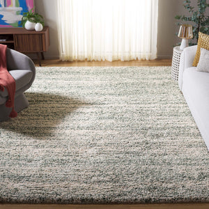 Safavieh Hudson Lush And Cozy Shag Rug From Turkey - Elegant Home Decor For Comfort And Style Upgrade Ivory ,Green Polypropylene Sgh295x-3