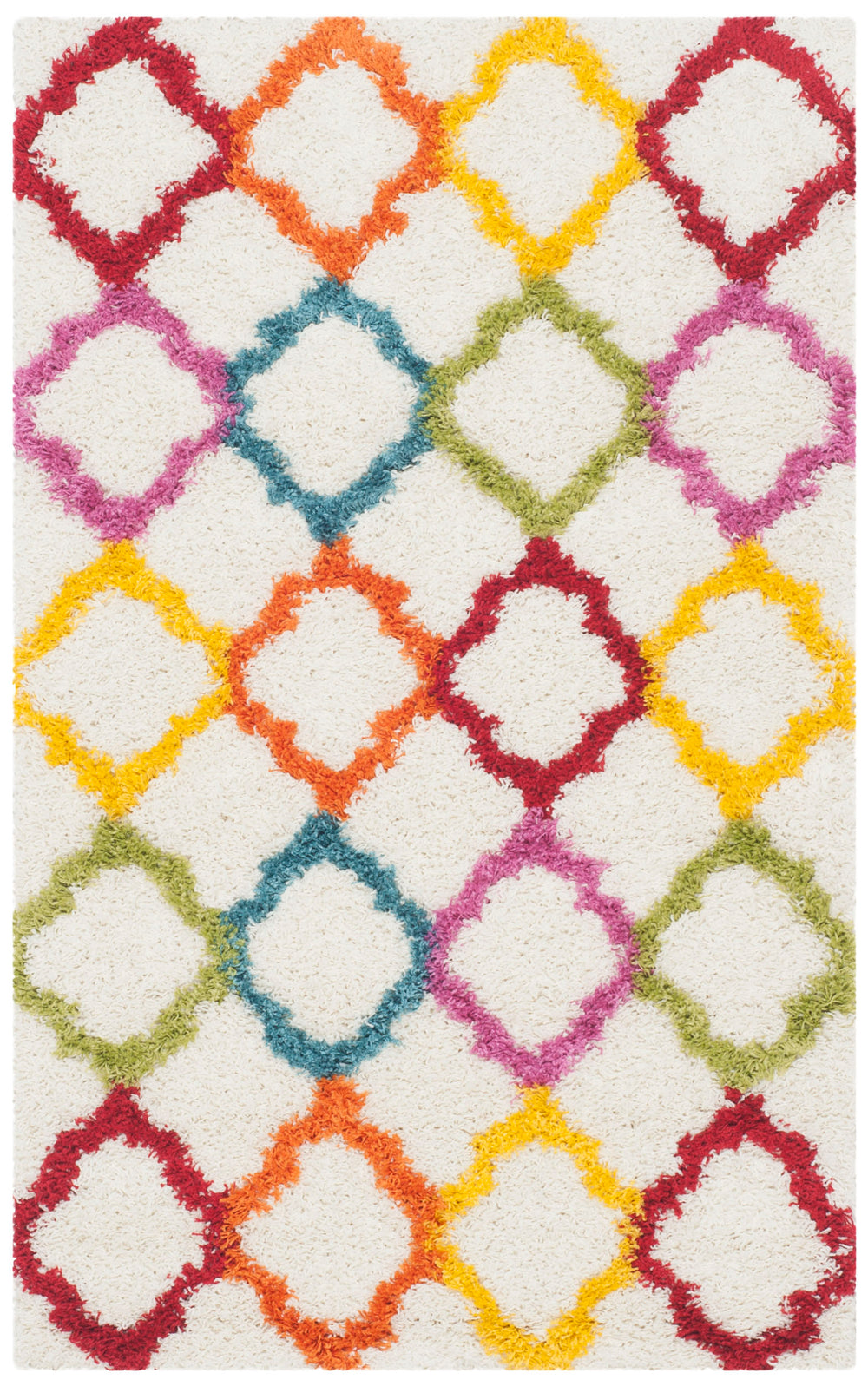 Safavieh Safavieh Kids Shag Rug - Soft, Cozy, And Stylish Floor Decor For Playrooms And Children's Spaces Ivory ,Multi Polypropylene Pile Sgk569a-211