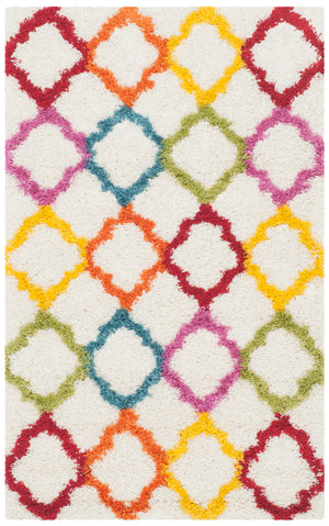 Safavieh Safavieh Kids Shag Rug - Soft, Cozy, And Stylish Floor Decor For Playrooms And Children's Spaces Ivory ,Multi Polypropylene Pile Sgk569a-211