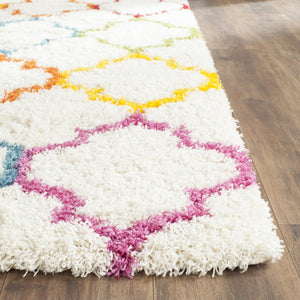 Safavieh Safavieh Kids Shag Rug - Soft, Cozy, And Stylish Floor Decor For Playrooms And Children's Spaces Ivory ,Multi Polypropylene Pile Sgk569a-211