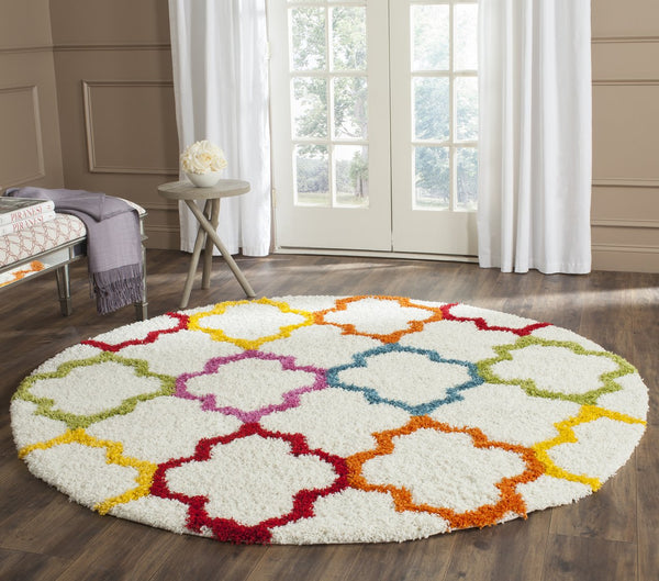 Safavieh Safavieh Kids Shag Rug - Soft, Cozy, And Stylish Floor Decor For Playrooms And Children's Spaces Ivory ,Multi Polypropylene Pile Sgk569a-211