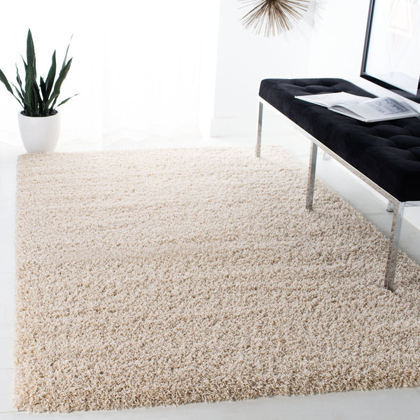 Safavieh Laguna Plush 2" Shag Rug Square Beige — Power-Loomed Turkey, Durable Poly-Jute Blend, Cozy Texture 3'-0" x 3'-0" SGL303B-3SQ
