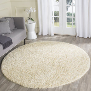 Safavieh Laguna Plush 2" Shag Rug Square Beige — Power-Loomed Turkey, Durable Poly-Jute Blend, Cozy Texture 3'-0" x 3'-0" SGL303B-3SQ