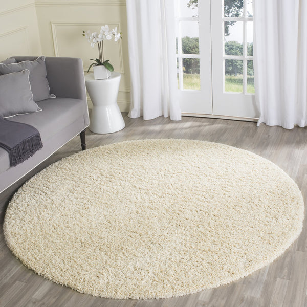 Safavieh Laguna Plush 2" Shag Rug Square Beige — Power-Loomed Turkey, Durable Poly-Jute Blend, Cozy Texture 3'-0" x 3'-0" SGL303B-3SQ