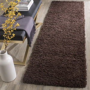 Safavieh Laguna Luxurious Round Shag Rug In Deep Brown — 2" High-Loft Plush Polypropylene For Cozy Rooms 4'-0" x 4'-0" SGL303F-4R
