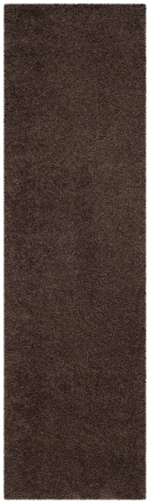 Safavieh Laguna Luxurious Round Shag Rug In Deep Brown — 2" High-Loft Plush Polypropylene For Cozy Rooms 4'-0" x 4'-0" SGL303F-4R