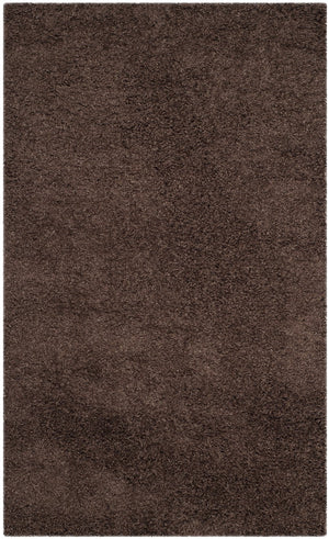 Safavieh Laguna Luxurious Round Shag Rug In Deep Brown — 2" High-Loft Plush Polypropylene For Cozy Rooms 4'-0" x 4'-0" SGL303F-4R