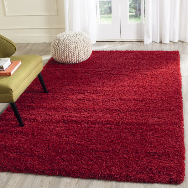 Safavieh Laguna Shag Area Rug – Luxurious Touch For Your Space, Exquisite Turkish Craftsmanship & Comfort Red Polypropylene Pile Sgl303h-5r