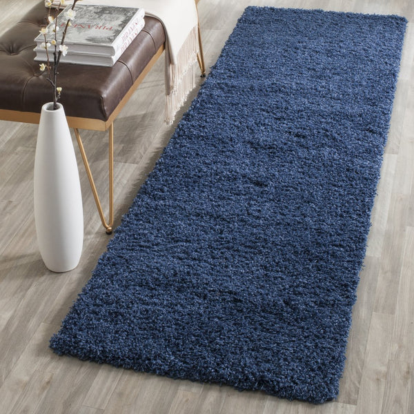 Safavieh Laguna Plush Blue Shag Rug Square — 2" Pile Deep Flokati Texture, Power-Loomed Turkish Durability 4'-0" x 4'-0" SGL303K-4SQ