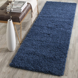 Safavieh Laguna Plush Shag Flokati-Style Rug In Rich Blue — Power-Loomed Polypropylene Blend, Cozy 2" Pile For Living Rooms 4'-0" x 4'-0" SGL303K-4R