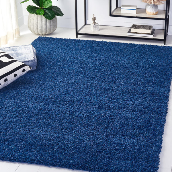 Safavieh Laguna Plush Blue Shag Rug Square — 2" Pile Deep Flokati Texture, Power-Loomed Turkish Durability 4'-0" x 4'-0" SGL303K-4SQ