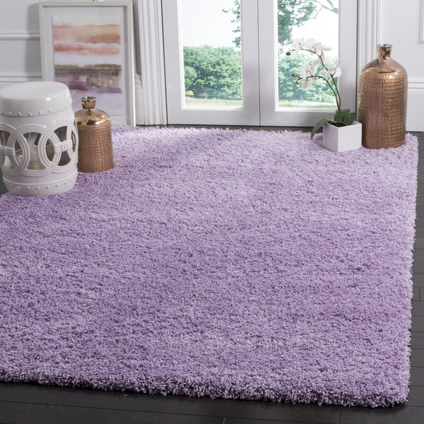 Safavieh Laguna Shag Area Rug – Luxurious Touch For Your Space, Exquisite Turkish Craftsmanship & Comfort Lilac Polypropylene Pile Sgl303n-5sq