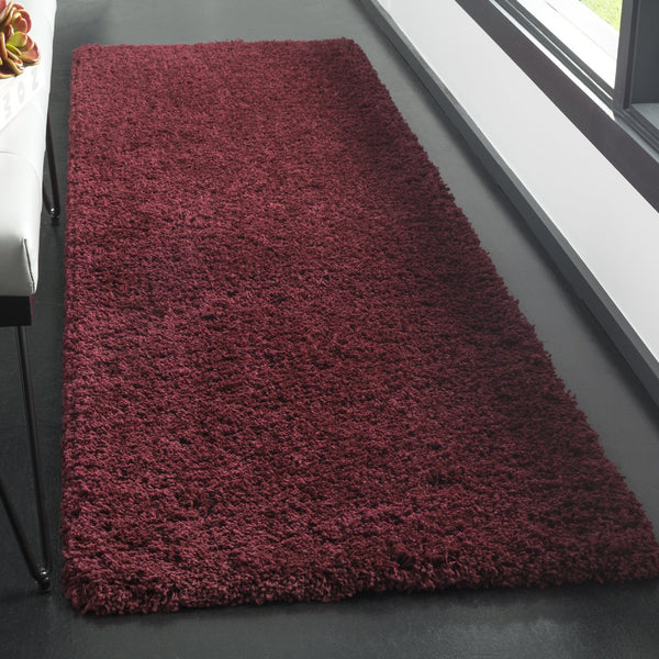 Safavieh Laguna Plush Maroon Shag & Flokati Square Rug — 2" Pile, Power-Loomed Turkish Craft, Stain-Resistant Comfort 5'-3" x 5'-3" SGL303R-5SQ