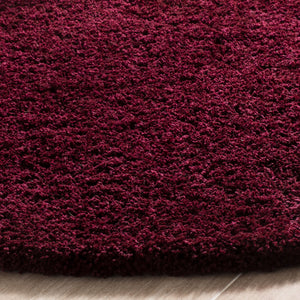 Safavieh Laguna Luxurious Maroon Round Shag Rug With 2" Pile — Plush Flokati-Style Comfort & Durable Weave 5'-3" x 5'-3" SGL303R-5R