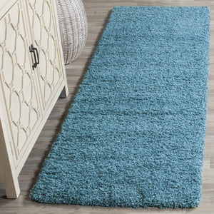 Safavieh Laguna Plush Shag Runner 2X10 Turquoise — Deep 2" Pile, Turkish Power-Loomed, Durable Easy-Care Elegance SGL303T-210