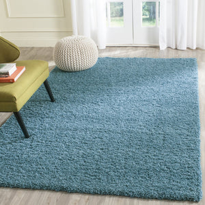 Safavieh Laguna Plush Shag Runner 2X10 Turquoise — Deep 2" Pile, Turkish Power-Loomed, Durable Easy-Care Elegance SGL303T-210