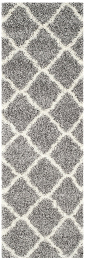 Safavieh Montreal Luxurious Grey Ivory Shag Area Rug 2'3" X 5'0" - Durable, Plush, Timeless Diamond Design Grey ,Ivory 50% Polypropylene + 50% Polyester Sgm866d-25