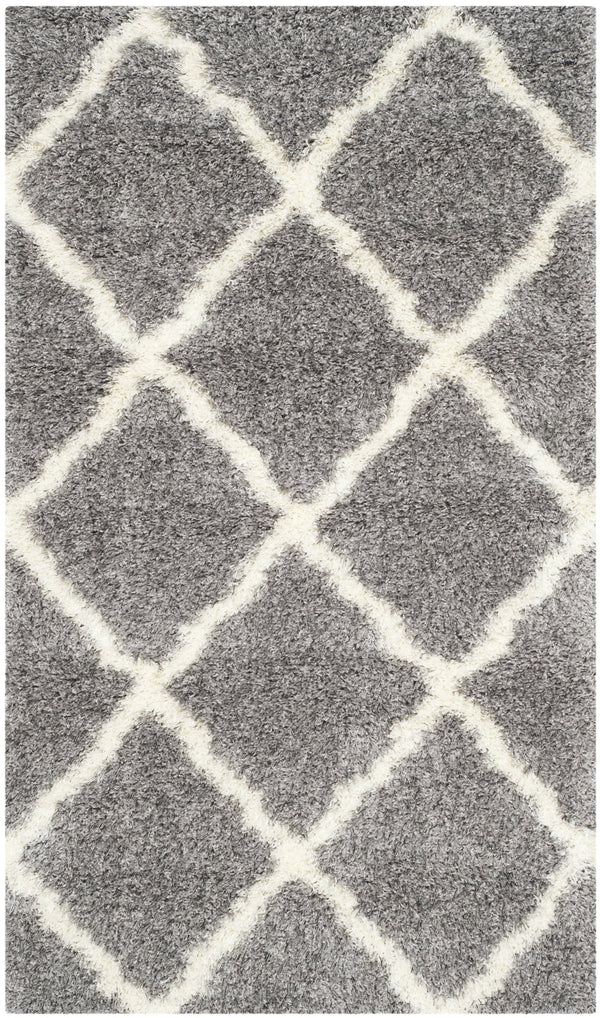 Safavieh Montreal Luxurious Grey Ivory Shag Area Rug 2'3" X 5'0" - Durable, Plush, Timeless Diamond Design Grey ,Ivory 50% Polypropylene + 50% Polyester Sgm866d-25
