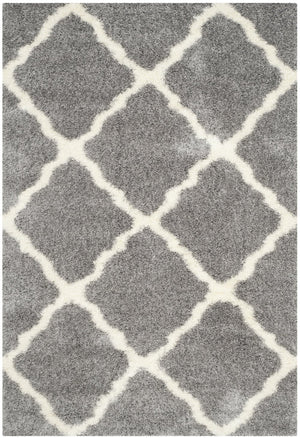 Safavieh Montreal Luxurious Grey Ivory Shag Area Rug 2'3" X 5'0" - Durable, Plush, Timeless Diamond Design Grey ,Ivory 50% Polypropylene + 50% Polyester Sgm866d-25