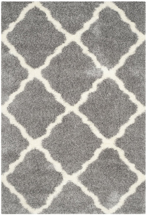 Safavieh Montreal Luxurious Grey Ivory Shag Area Rug 2'3" X 5'0" - Durable, Plush, Timeless Diamond Design Grey ,Ivory 50% Polypropylene + 50% Polyester Sgm866d-25