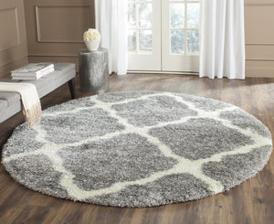 Safavieh Montreal Luxurious Grey Ivory Shag Area Rug 2'3" X 5'0" - Durable, Plush, Timeless Diamond Design Grey ,Ivory 50% Polypropylene + 50% Polyester Sgm866d-25