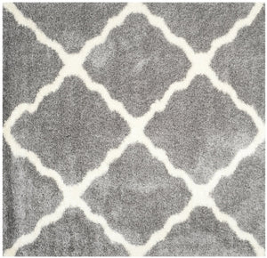 Safavieh Montreal Luxurious Grey Ivory Shag Area Rug 2'3" X 5'0" - Durable, Plush, Timeless Diamond Design Grey ,Ivory 50% Polypropylene + 50% Polyester Sgm866d-25