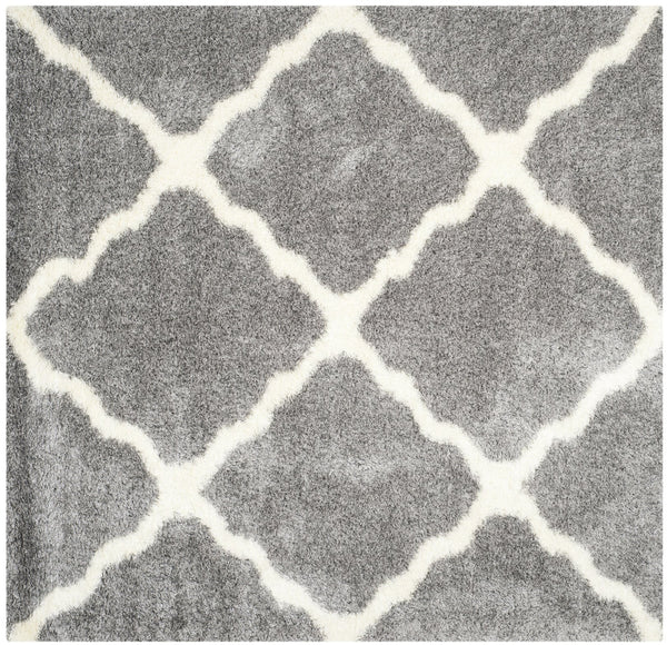 Safavieh Montreal Luxurious Grey Ivory Shag Area Rug 2'3" X 5'0" - Durable, Plush, Timeless Diamond Design Grey ,Ivory 50% Polypropylene + 50% Polyester Sgm866d-25