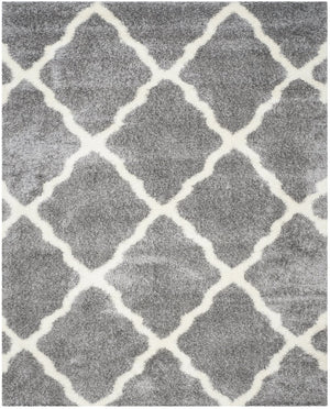 Safavieh Montreal Luxurious Grey Ivory Shag Area Rug 2'3" X 5'0" - Durable, Plush, Timeless Diamond Design Grey ,Ivory 50% Polypropylene + 50% Polyester Sgm866d-25