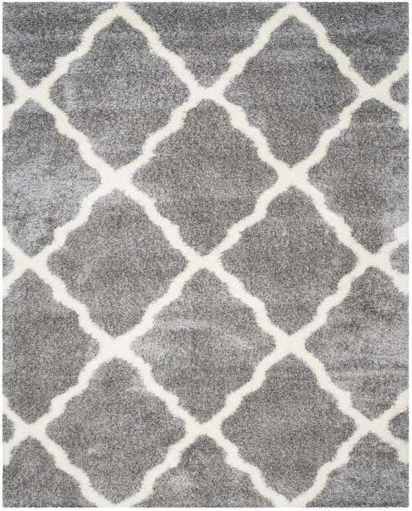 Safavieh Montreal Luxurious Grey Ivory Shag Area Rug 2'3" X 5'0" - Durable, Plush, Timeless Diamond Design Grey ,Ivory 50% Polypropylene + 50% Polyester Sgm866d-25