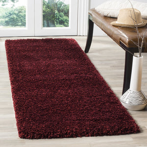 Safavieh Sgn725 Plush Round Shag Rug – Luxurious Flokati-Style Pile, Cozy Neutral Tones For Living Spaces 4'-0" x 4'-0" MAROON SGN725-4242-4R