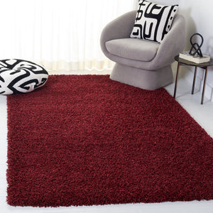Safavieh Sgn725 Plush Round Shag Rug – Luxurious Flokati-Style Pile, Cozy Neutral Tones For Living Spaces 4'-0" x 4'-0" MAROON SGN725-4242-4R