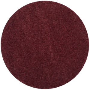 Safavieh Sgn725 Plush Round Shag Rug – Luxurious Flokati-Style Pile, Cozy Neutral Tones For Living Spaces 4'-0" x 4'-0" MAROON SGN725-4242-4R